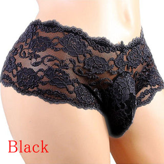 Sexy Panties Plus Size Lace Sissy Men's Underwear Sexy Lingerie Male Breathable Jockstrap Briefs G-String Thongs Porno Underpant ALODIA STORE