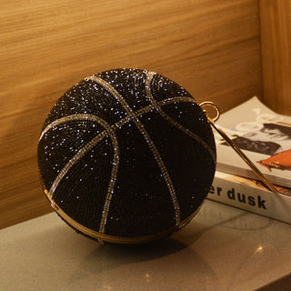 Luxury Basketball Diamond Party Evening Bag Purses and Handbag for Women Ball Shape Shoulder Bag Clutch Designer Crossbody Bag ALODIA STORE