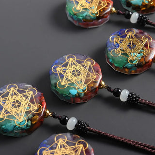 Natural Crystal Chakra Orgone Energy 7 Chakra Stones Pendant Energizing Necklace Absorbs Negative Energy Bring Lucky Necklace ALODIA STORE