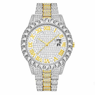 MISSFOX Men's Watch 2020 Top Selling Luxury Brand Gold Men Fashion Watches Men Big Diamond Bracelet Luxury Watch Men Gift Box ALODIA STORE