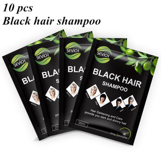 Sevich 10 pcs/lot Instant Black Hair Shampoo Make Grey and White Hair Darkening Shinny in 5 minutes ALODIA STORE