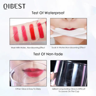 QIBEST Liquid Lipstick Waterproof Lip Gloss 34 Colors Matte Lipstick Long lasting Lipgloss Cosmetics Lips Makeup Nude Maquiagem - Alodia Store