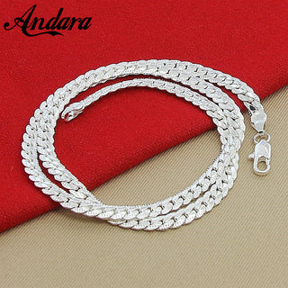 New Trendy Men's 6MM 60cm Snake Chain Necklace for Women Fashion 925 Jewelry Sterling Silver Necklace ALODIA STORE