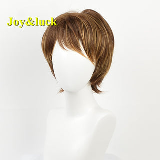 Short Ombre Blonde Wig Synthetic Bob Straight Hair With Bangs Women Natural Daily Wear Wig ALODIA STORE