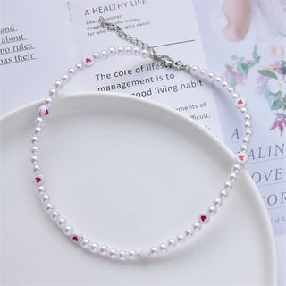 Trendy Love Pearl Necklace Female Personality Travel Party Fashion Clavicle Necklace Accessories collar perlas collar ALODIA STORE
