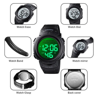 SKMEI Outdoor Sport Watch 100M Waterproof Digital Watch Men Fashion Led Light Stopwatch Wrist Watch Men's Clock Reloj Hombre ALODIA STORE