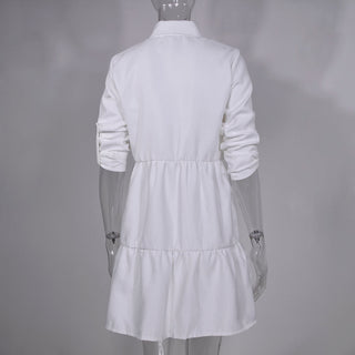 Shirt Dress Long Sleeve Women Clothing Autumn Winter Dress Button Turn-down Collar Ladies A-line Mini Party Dress 2022 Vestidos ALODIA STORE