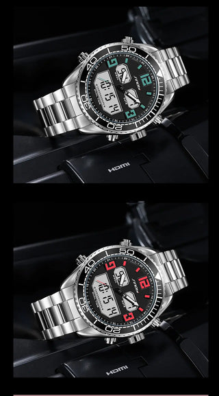 SINOBI Men's Sports Watch Luxury Male Stainless Steel Chronograph Quartz Watches Military Wrist Watch Gift for Men Reloj Saat ALODIA STORE