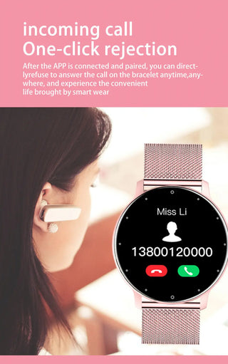 LIGE New Women Smart Watch Men Real-Time Activity Tracker Heart Rate Monitor Sports Ladies Smart Watch Men For Android IOS ALODIA STORE