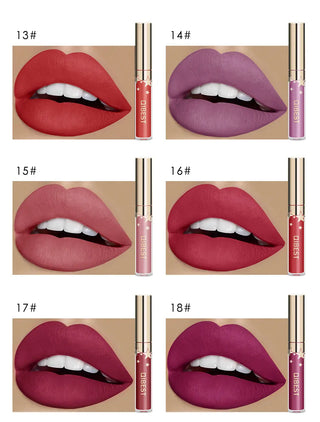 QIBEST Liquid Lipstick Waterproof Lipgloss 24 Color Lipgloss Lipstick Lips Makeup Cosmetic Long Lasting Lip Tint Lip Gloss Matte ALODIA STORE