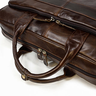 MAHEU Retro Laptop Briefcase Bag Genuine Leather Handbags Casual 15.6 Pad Bag Daily Working Tote Bags Men Male bag for documents ALODIA STORE