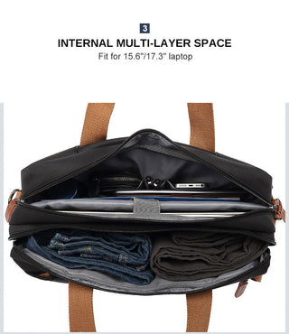 Men Canvas Work Bag Briefcase Travel Messenger Shoulder Bag Multifunction Tote Handbag Big Casual Business Laptop Pocket XA284ZC ALODIA STORE