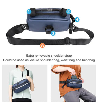 Rhinowalk Handlebar Bag Bicycle Bag Frame Pannier Bag Waterproof Multifunction Portable Shoulder Bag Cycling Bag Bike Accessorie ALODIA STORE