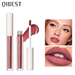 QIBEST Waterproof Liquid Lipstick Lips Makeup Lip Gloss Long Lasting 8 Colors Nude Cosmetic Makeup Matte Lipgloss Lip Tint Matte ALODIA STORE