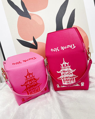 ENJOININ Chinese Takeout Box Purse Pu Leather Women ALODIA STORE