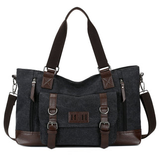 Men Canvas Shoulder Bag Multifunction Casual Travel Crossbody Bags Vintage Solid Zipper Men Messenger Top-handle Handbags ALODIA STORE