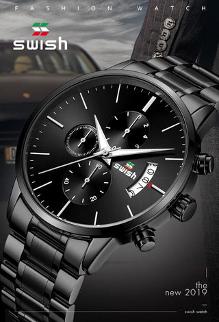SWISH Men Watch 2022 Waterproof Stainless Steel Sport Quartz Clock Men's Watches Top Brand Luxury Man Wristwatch ALODIA STORE