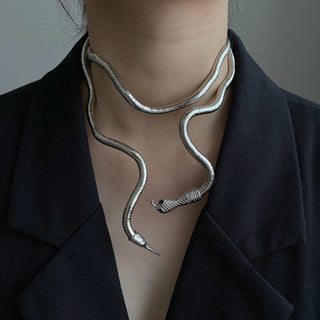 Bilandi Trendy Jewelry Snake Necklace Hot Selling Personality Design Soft Metal Necklace For Women Gift ALODIA STORE