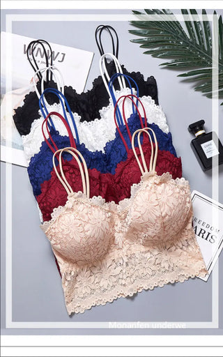 SVOKOR Women Wireless Lace Bra Push Up Tube Top Plus Size Sport Bralette Underwear Non-adjusted Straps Lingerie Full Cup ALODIA STORE