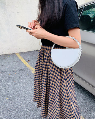 Luxury Colored Diamond Half Moon Women Purses and Handbags Evening Bag Serpentine Designer Party Clutch Bag Chic Wedding Bag ALODIA STORE