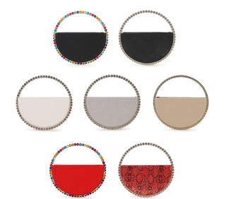 Luxury Colored Diamond Half Moon Women Purses and Handbags Evening Bag Serpentine Designer Party Clutch Bag Chic Wedding Bag ALODIA STORE