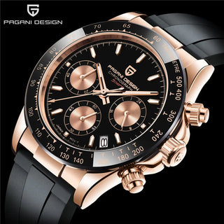 PAGANI DESIGN Top Brand New Men Quartz Wristwatch Luxury Sapphire Glass Sports Watch Rubber Strap Chronograph Watch Men Relogio ALODIA STORE