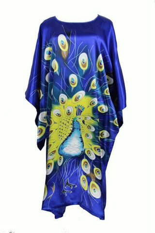 Sexy Female Silk Rayon Robe Bath Gown Nightgown Summer Casual Home Dress Printed Loose Sleepwear Plus Size Nightwear Bathrobe ALODIA STORE