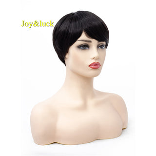 Short Ombre Blonde Wig Synthetic Bob Straight Hair With Bangs Women Natural Daily Wear Wig ALODIA STORE