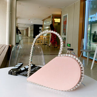 Luxury Colored Diamond Half Moon Women Purses and Handbags Evening Bag Serpentine Designer Party Clutch Bag Chic Wedding Bag ALODIA STORE