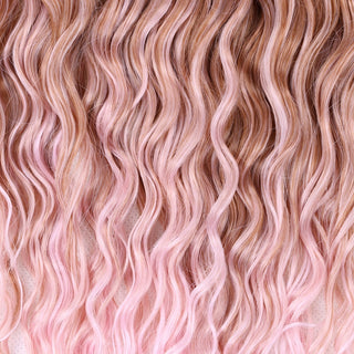 Full Star Crochet Hair Pink Ombre Blonde Ocean Wave 32 Inch Synthetic Hair 100g Soft Braiding Hair Extensions Deep Wave Twist ALODIA STORE