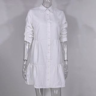 Shirt Dress Long Sleeve Women Clothing Autumn Winter Dress Button Turn-down Collar Ladies A-line Mini Party Dress 2022 Vestidos ALODIA STORE