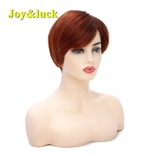 Short Ombre Blonde Wig Synthetic Bob Straight Hair With Bangs Women Natural Daily Wear Wig ALODIA STORE