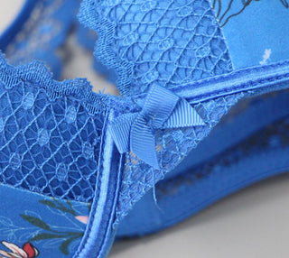 New 2020 sexy 3/4 cup back closure lace women bra set thong hollow out  underwear  intimante  lingerie alodia store
