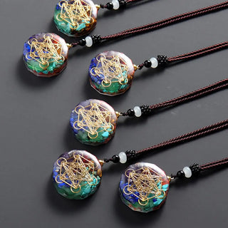 Natural Crystal Chakra Orgone Energy 7 Chakra Stones Pendant Energizing Necklace Absorbs Negative Energy Bring Lucky Necklace ALODIA STORE