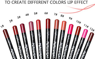 QIBEST 12Colors Lip Liner Lip Makeup Long-lasting Matte Lipliner Pencil Waterproof Moisturizing Lipstick Contour Cosmetics TSLM2 ALODIA STORE