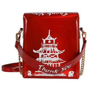 ENJOININ Chinese Takeout Box Purse Pu Leather Women ALODIA STORE