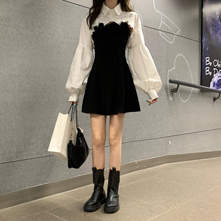 Elegant Party Dress Women Long Sleeve Sweet Empire High Street Mini Dress Gothic Y2k Dress ALODIA STORE