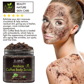 New Coffee Scrub Dual Body Scrub Cream Facial Dead Sea Salt For Exfoliating Whitening Moisturizing Treatment Acne ALODIA STORE