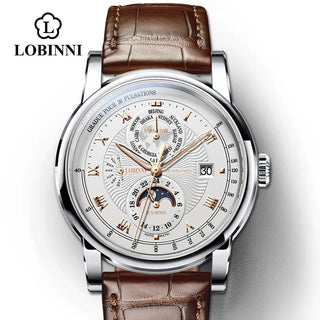 Vintage simple style Automatic Mechanical Switzerland Luxury Brand LOBINNI Watch Men Sapphire Waterproof Men's Clock Male Watch ALODIA STORE