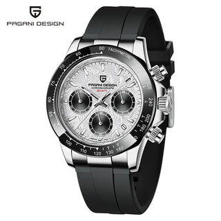 PAGANI DESIGN Top Brand New Rubber Strap Chronograph Watch Men Quartz Wristwatch Luxury Sapphire Glass Sports Watch Men Relogio ALODIA STORE