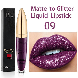 Sexy Diamond Shimmer Glitter Lipg Loss Matte To Glitter Liquid Lipstick Waterproof Diamond Pearl Colour Lip Gloss Makeup Beauty ALODIA STORE