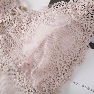 Fashion Female Bra Aet Sexy Lace Tube Top Women Gather Bra Panties Underwear Set ALODIA STORE