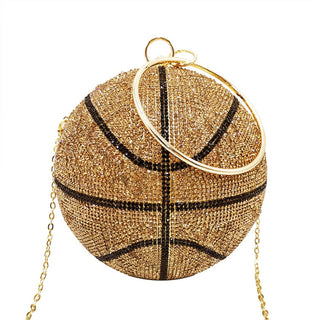 Luxury Basketball Diamond Party Evening Bag Purses and Handbag for Women Ball Shape Shoulder Bag Clutch Designer Crossbody Bag ALODIA STORE