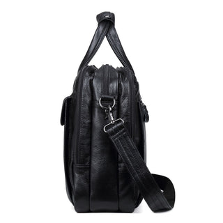 Large Men Leather Handbgs Male Genuine Leather Business Travel Brifcases Bag Men's 15.6 Inch Laptop Shoulder Bag Business A4 Bag ALODIA STORE