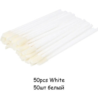 Disposable Lip Brushes 50pcs Eyelash Cleaning Makeup Removing Tools Lipstick Lip Gloss Mascara Wands Set Cosmetic Applicator ALODIA STORE