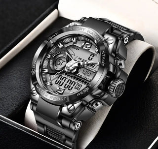 Relogio Masculino 2022 LIGE Sport Men Quartz Digital Watch Creative Diving Watches Men Waterproof Alarm Watch Dual Display Clock ALODIA STORE