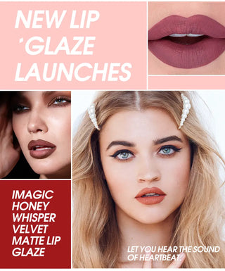 IMAGIC  5-color Set Waterproof Matte Velvet Nude Nude Color Lipstick Lip Gloss Deep Red Long Lasting Lip Gloss Female Lip - Alodia Store