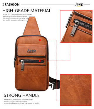 JEEP BULUO Brand Fashion Sling Bags High Quality Men Bags Split Leather Large Size Shoulder Crossbody Bag For Young Man ALODIA STORE