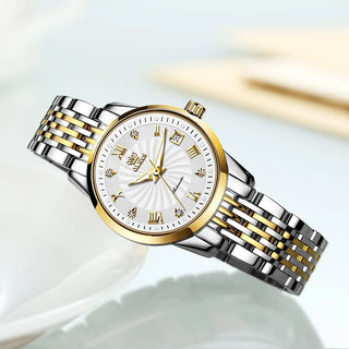 OLEVS Luxury Brand Ladides Automatic Mechanical Wristwatch Waterproof Stainless Steel Simple Watch For Women Gift for girl ALODIA STORE