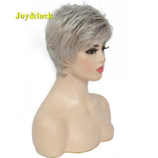 Short Ombre Blonde Wig Synthetic Bob Straight Hair With Bangs Women Natural Daily Wear Wig ALODIA STORE